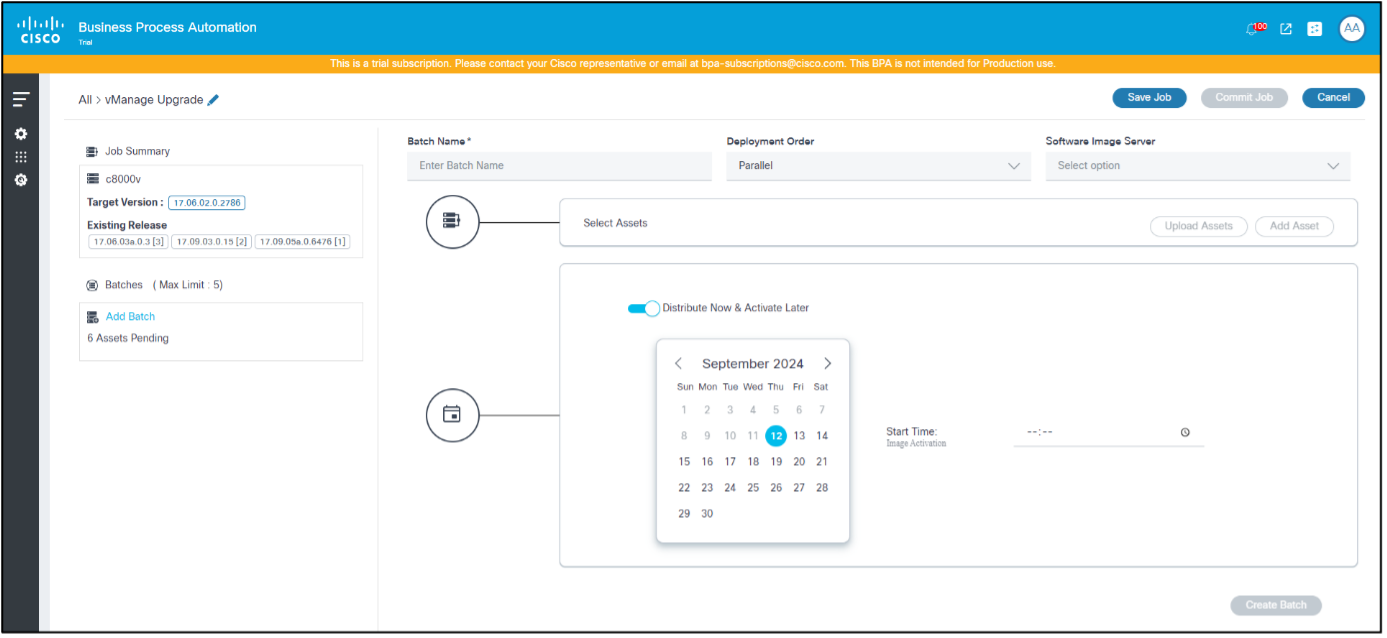 Distribution & Activation Job Type Schedule Options with Distribute Now & Activate Later Toggle Enabled