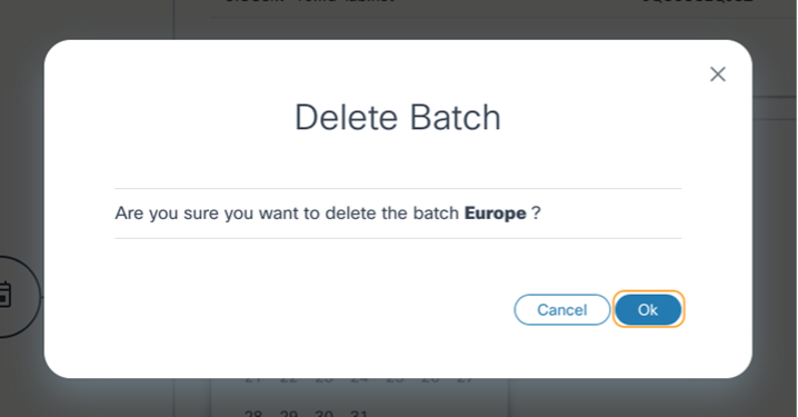 Delete Batch Confirmation