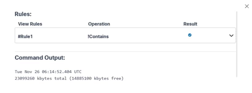 Pre- and Post-Check Command Output and Associated Rules