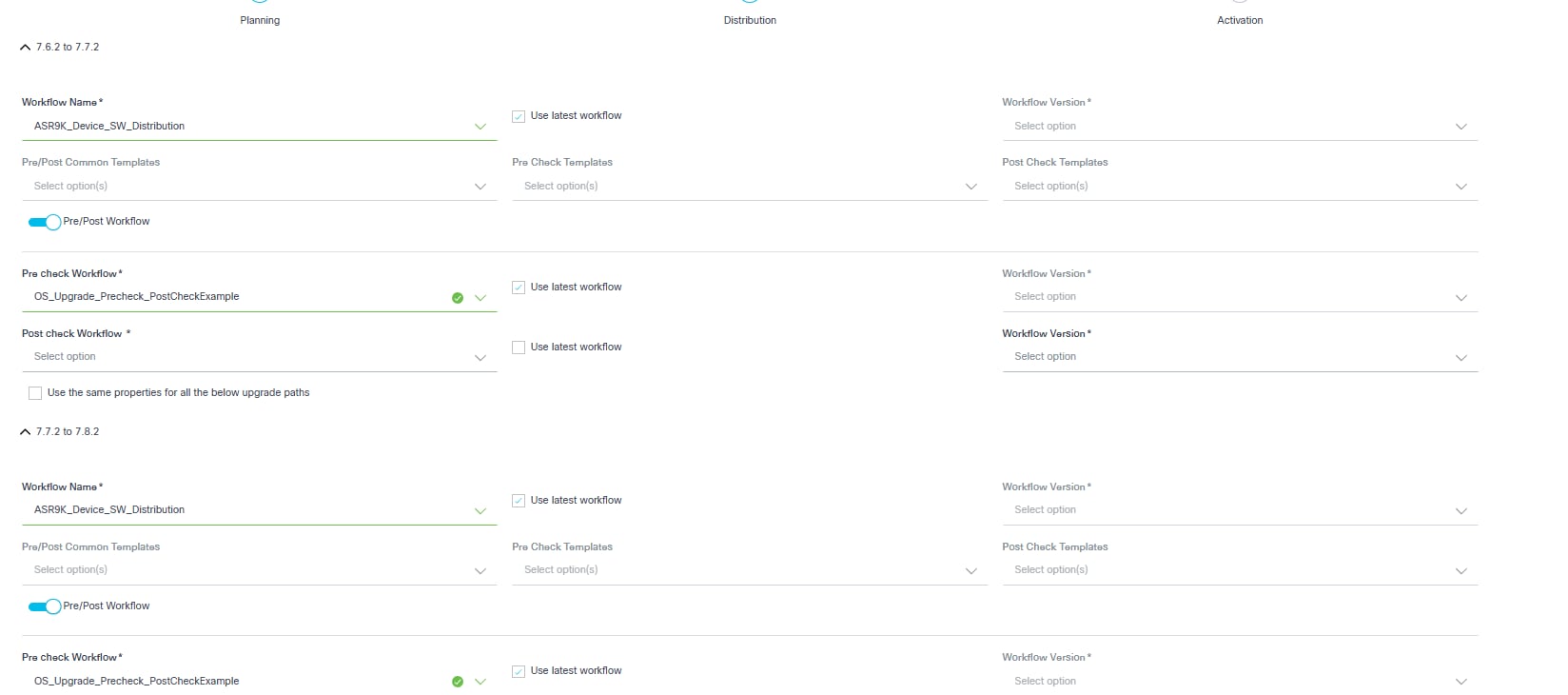 Distribution Section – Multi-Step Upgrade