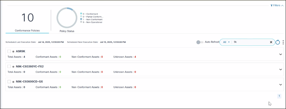 Search Result of Conformance Policy
