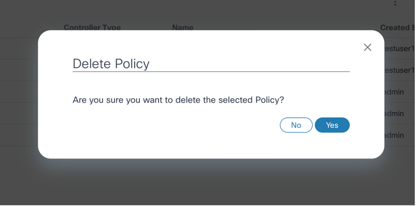 Delete Policy Confirmation