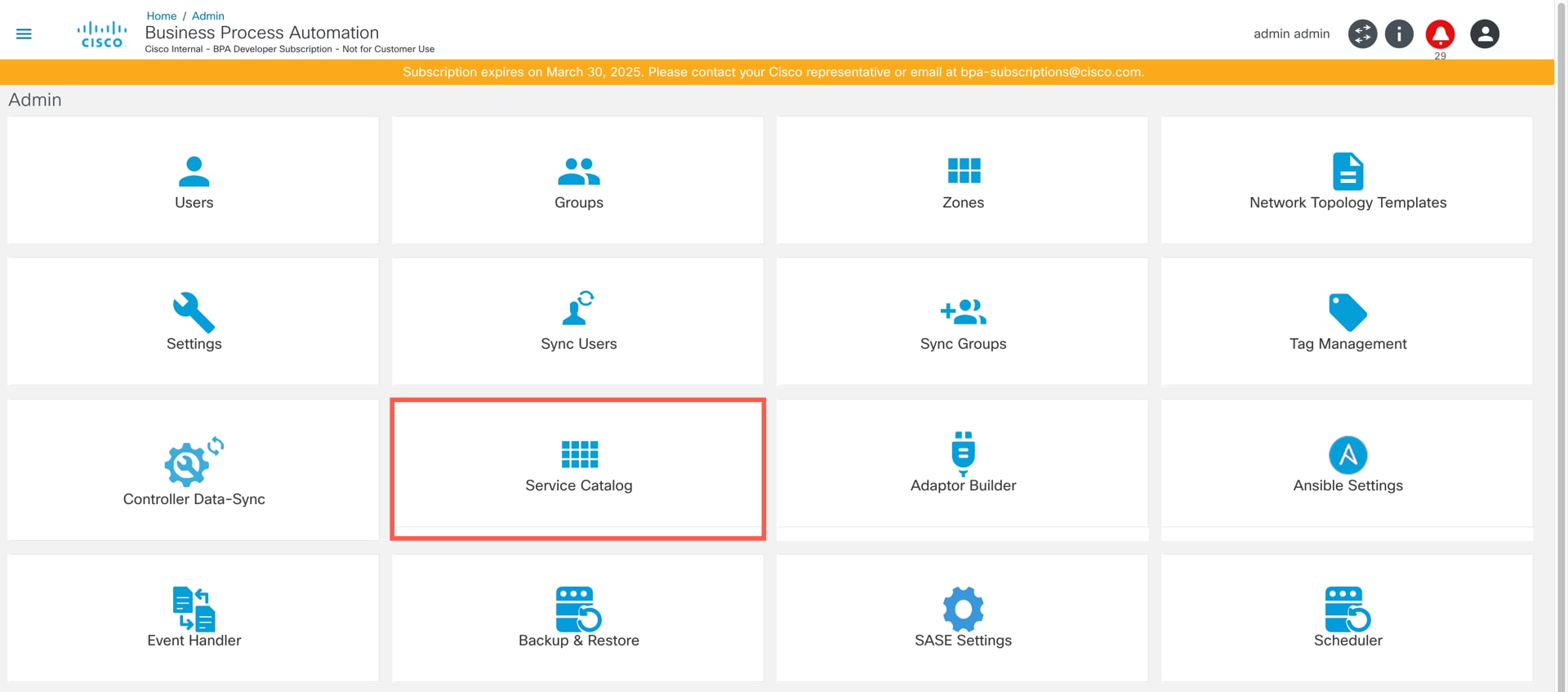 Service Catalog