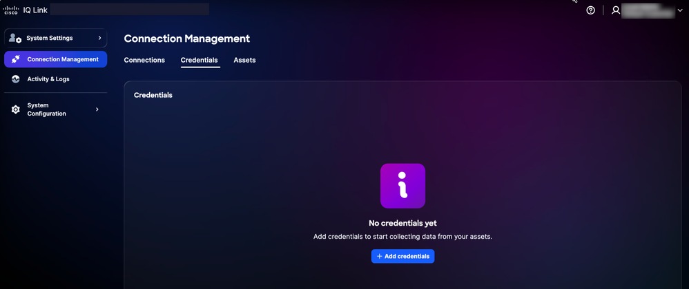 Credentials Tab