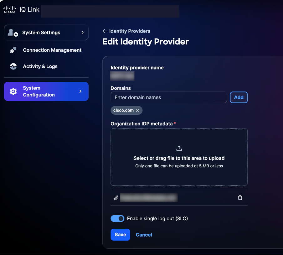 Edit Identity Provider