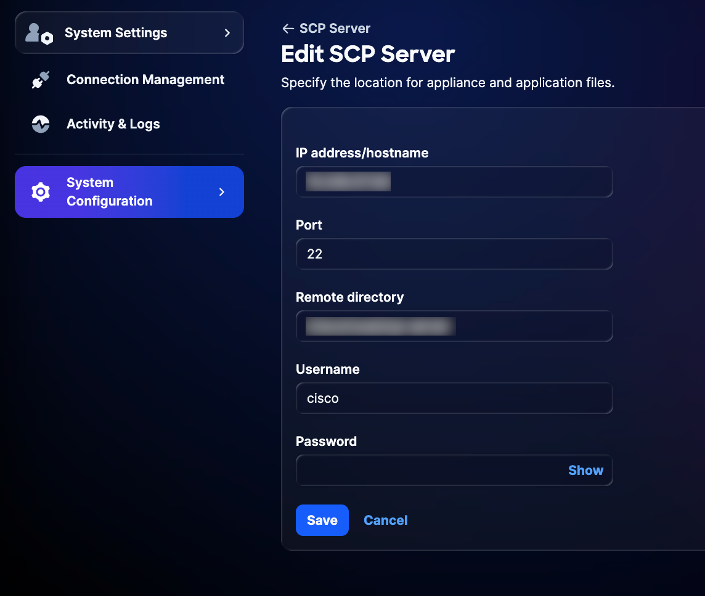 Editing SCP Server