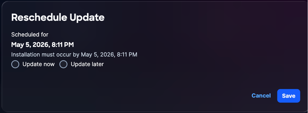 Reschedule Upgrade