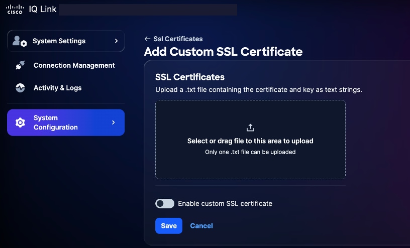 Upload SSL Certificate