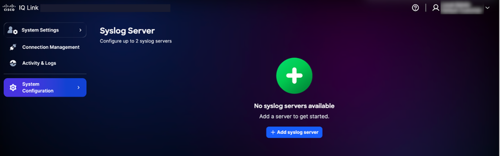 Add Syslog Server