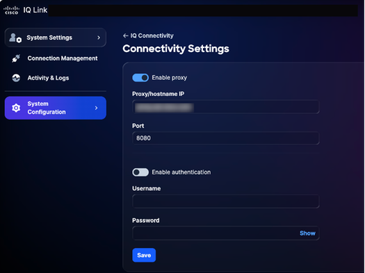 Connectivity Settings