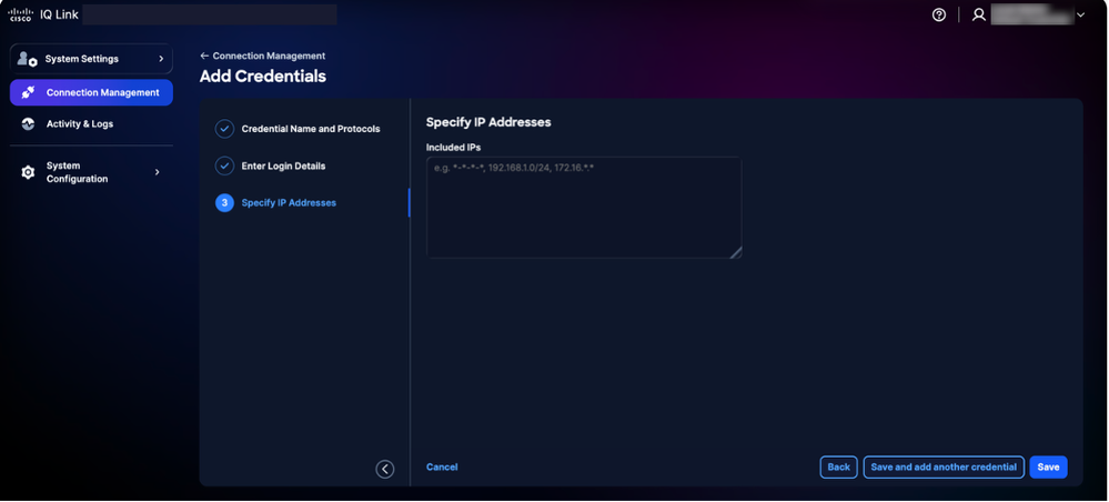 Specify IP Addresses