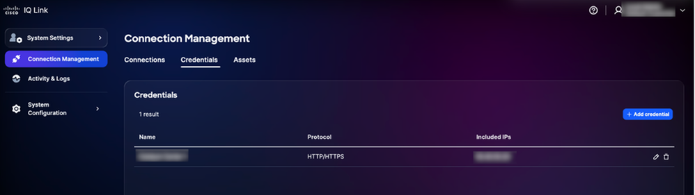 Credentials Added