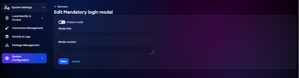 Edit Mandatory login modal Banner
