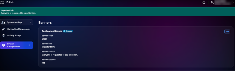 Edit Application Banner