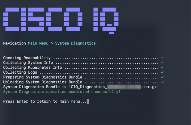 System Diagnostic Operation Complete