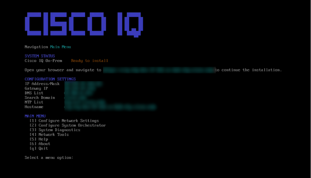 Cisco IQ Menu