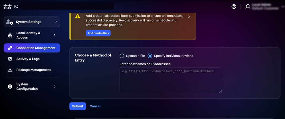 Specify individual devices