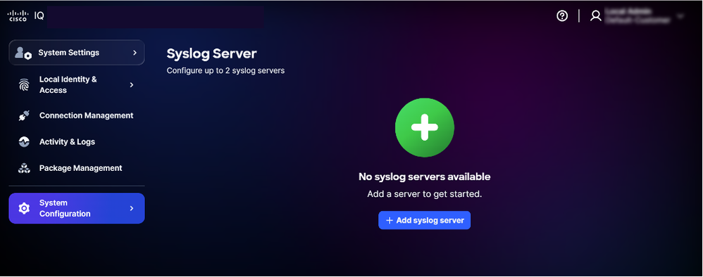 Add Syslog Server