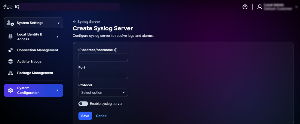 Create Syslog Server