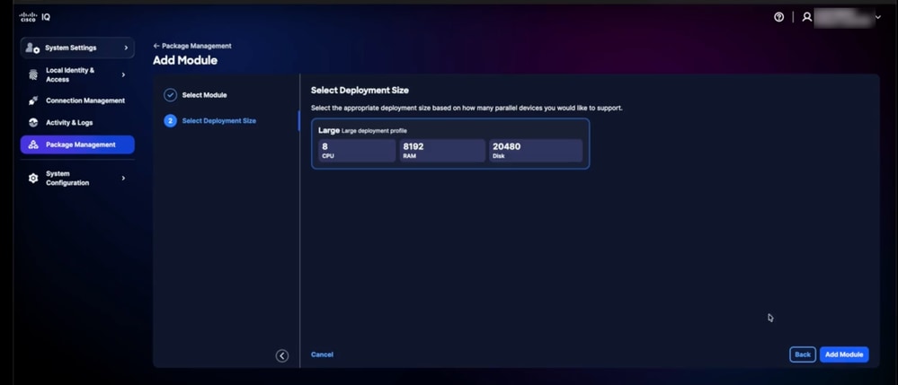 Select Deployment Size