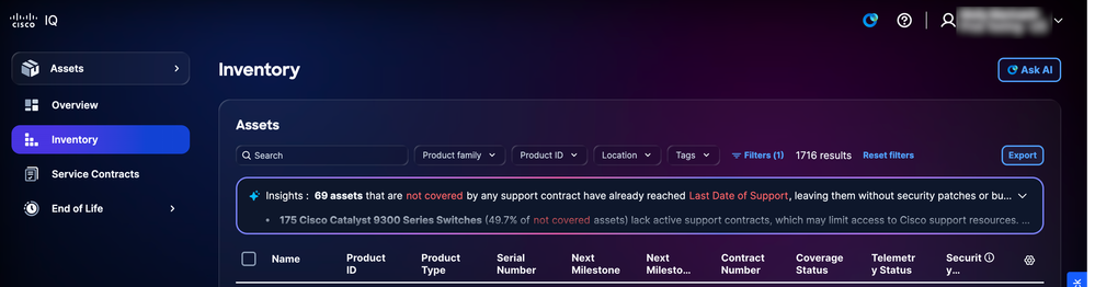 Exporting Inventory in the Assets Module