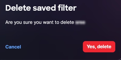 Delete Saved Filter Confirmation
