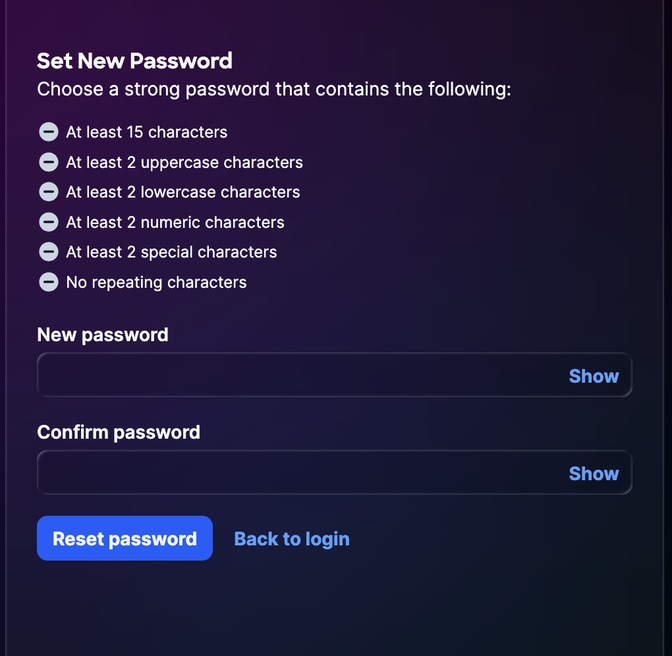New User Account Password