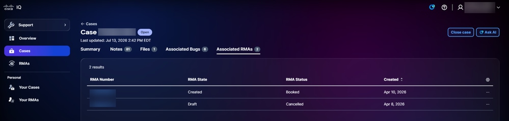 Associated RMAs