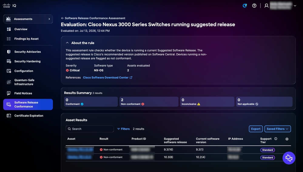 Software Release Conformance Rule Detail