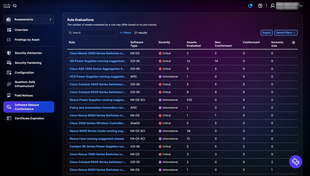 Software Release Conformance Rule Evaluations