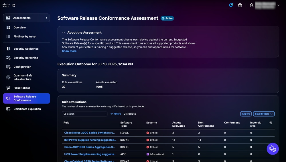 Viewing Software Release Conformance