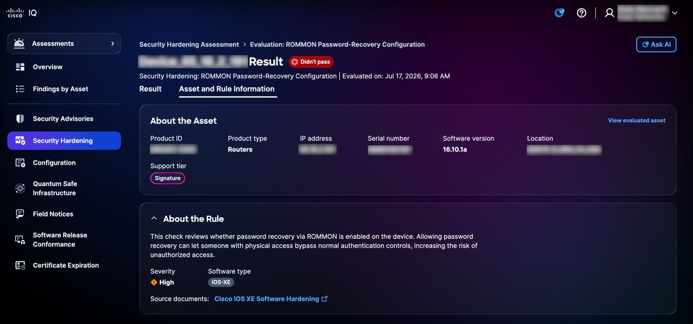 Asset and Rule Info