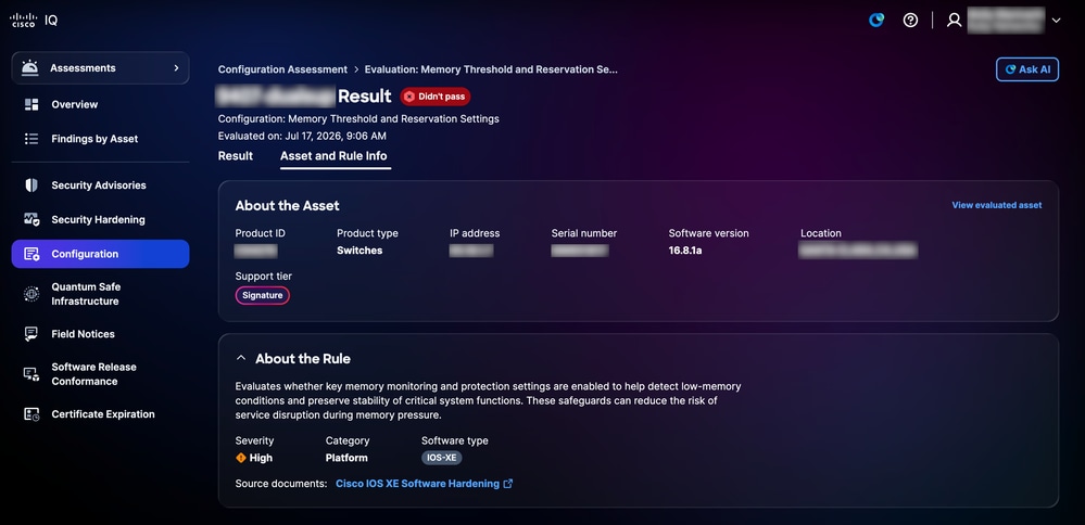 Asset and Rule Info