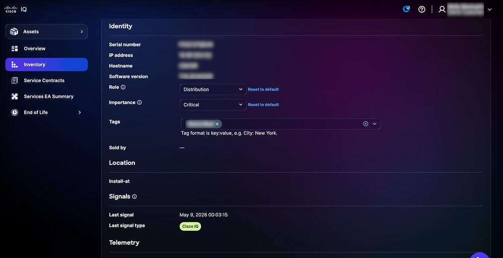 Role and Importance Fields in Details