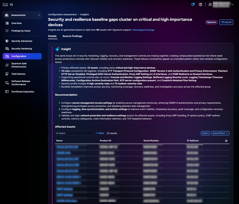 Configuration Deep Insights Detail