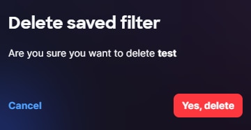Delete Saved Filter