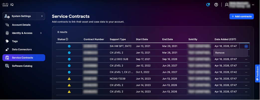 Remove Service Contract