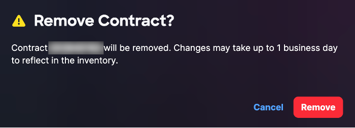 Remove Service Contract Confirmation