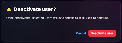 Deactivate User Confirmation