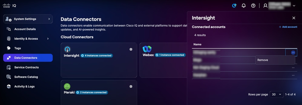 Remove Cloud Connector Connected Account