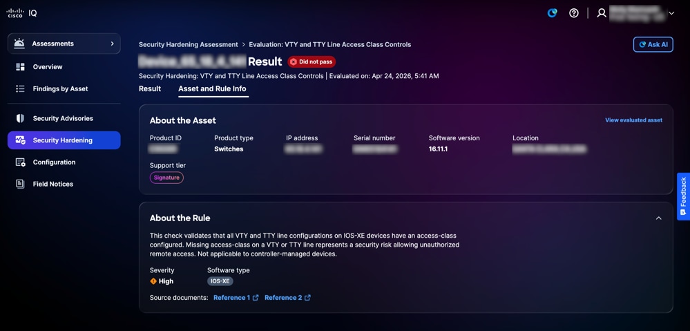 Asset and Rule Info