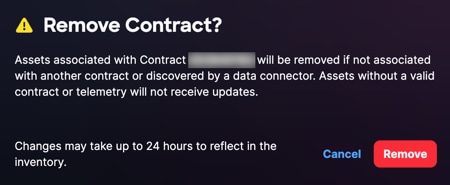 Remove Service Contract Confirmation
