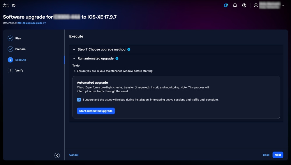 Run Automated Upgrade
