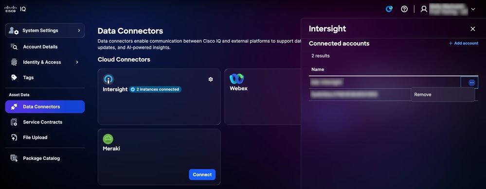 Remove Cloud Connector Connected Account