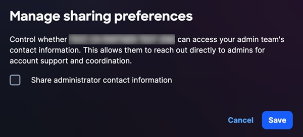 Manage Sharing Preferences