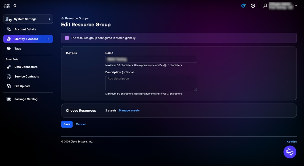 Edit Resource Group