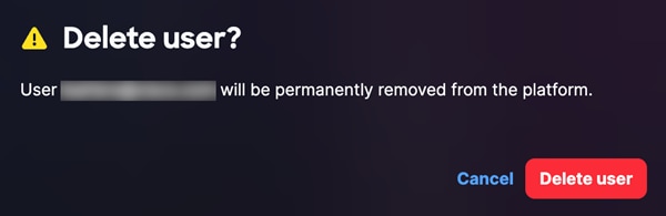 Delete User Confirmation