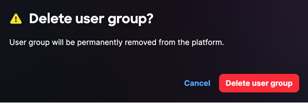 Delete User Group Confirmation