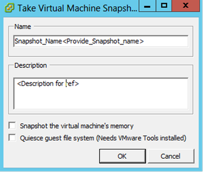 Take Virtual Machine Snapshot
