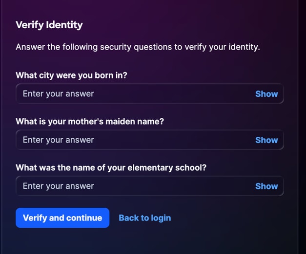 Verify Identity